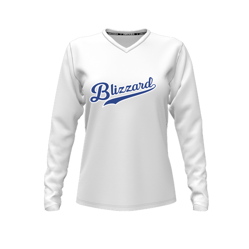 [FTLVPTWH-FYXS-LOGO1] Decker Performance T-Shirt (Female Youth XS, White, V Neck, Logo 1, Long Sleeve)