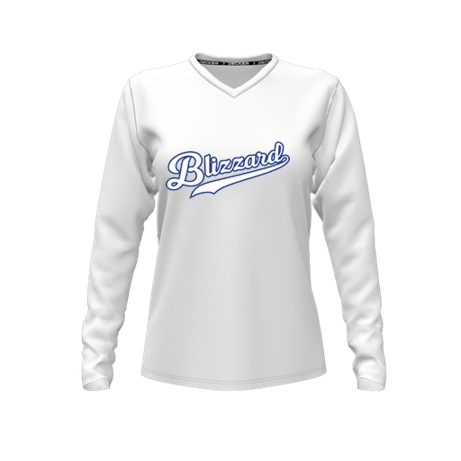 [FTLVPTWH-FYXS-LOGO3] Decker Performance T-Shirt (Female Youth XS, White, V Neck, Logo 3, Long Sleeve)
