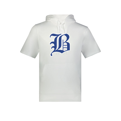 [6871.005.S-LOGO2] Men's Dri Fit Short Sleeve Hoodie (Adult S, White, Logo 2)