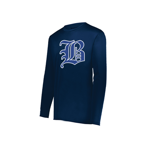 [222822.065.XS-LOGO2] Men's LS Smooth Sport Shirt (Adult XS, Navy, Logo 2)