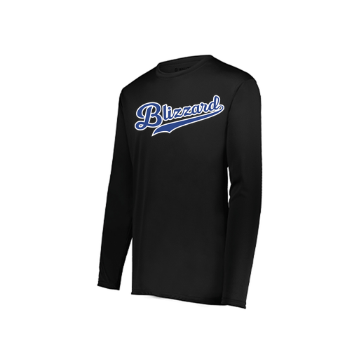 [222823.080.S-LOGO1] Youth LS Smooth Sport Shirt (Youth S, Black, Logo 1)