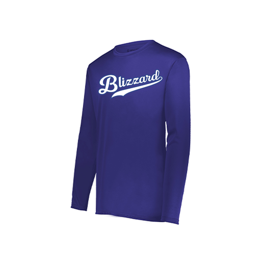 [222823.747.S-LOGO3] Youth LS Smooth Sport Shirt (Youth S, Purple, Logo 3)