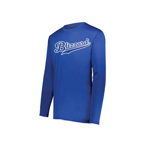 [222823.060.S-LOGO1] Youth LS Smooth Sport Shirt (Youth S, Royal, Logo 1)