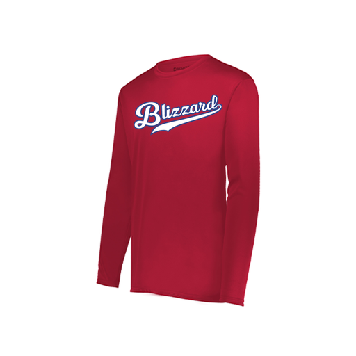 [222823.083.S-LOGO3] Youth LS Smooth Sport Shirt (Youth S, Red, Logo 3)