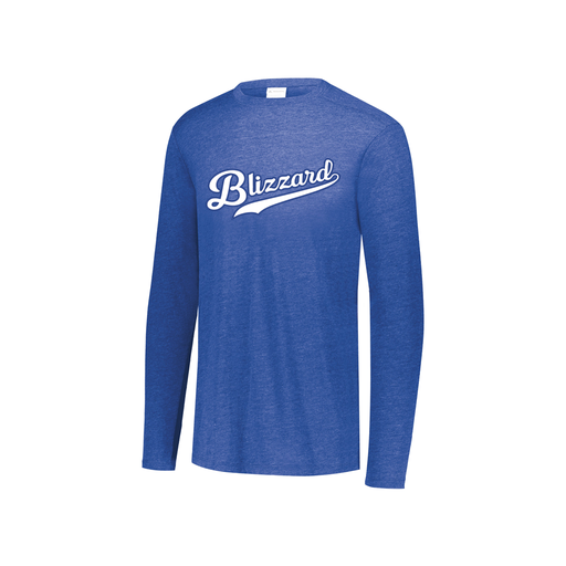 [FTLCUBRY-YS-LOGO3] Decker Youth Tri-Blend T-Shirt - Long Sleeve (Youth S, Royal, Logo 3)