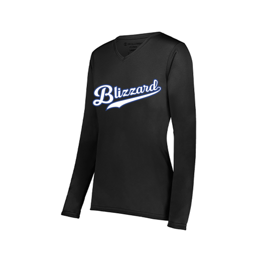 [222824.080.S-LOGO3] Ladies LS Smooth Sport Shirt (Female Adult S, Black, Logo 3)