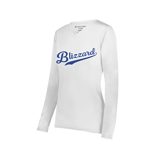 [222824.005.S-LOGO1] Ladies LS Smooth Sport Shirt (Female Adult S, White, Logo 1)