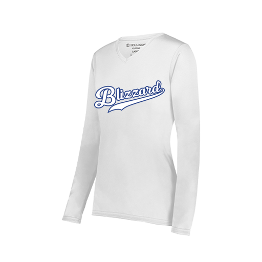 [222824.005.S-LOGO3] Ladies LS Smooth Sport Shirt (Female Adult S, White, Logo 3)