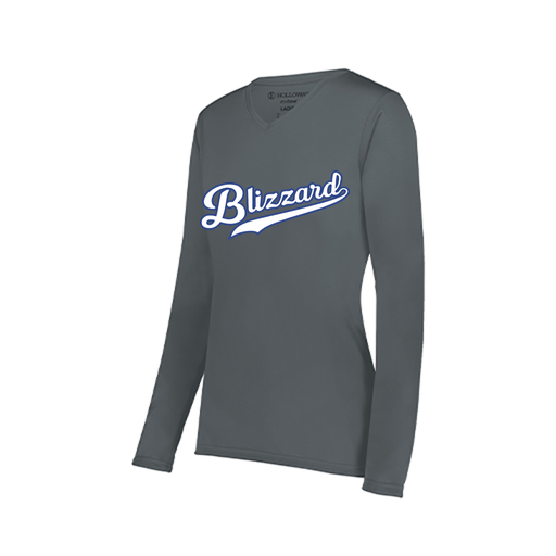 [222824.059.S-LOGO3] Ladies LS Smooth Sport Shirt (Female Adult S, Gray, Logo 3)