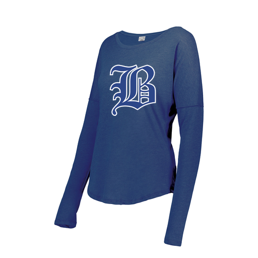 [3077.U55.S-LOGO2] Ladies LS Ultra-blend T-Shirt (Female Adult S, Royal, Logo 2)