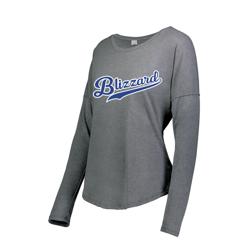 [3077.013.S-LOGO1] Ladies LS Ultra-blend T-Shirt (Female Adult S, Gray, Logo 1)