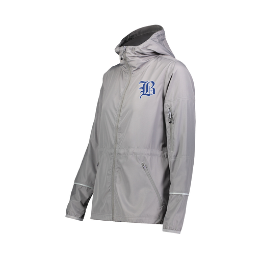 [229782.009.XS-LOGO2] Ladies Packable Full Zip Jacket (Female Adult XS, Silver)